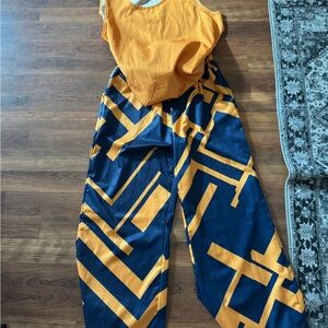 Cocomo Vibrant Orange and Navy Jumpsuitspring set spring set